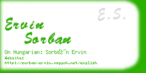 ervin sorban business card